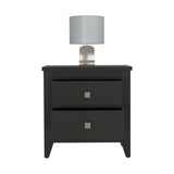 Tuhome Amara 24" Tall Nightstand with 2 Spacious Drawers, Wide Superior Top for Décor Display, Elegant Metal Handles, Classic–Modern Bedroom Storage Solution Offering Style, Functionality and Daily Organization