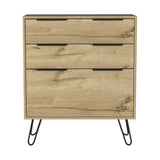 Tuhome Augusta Dresser with Three Spacious Drawers, Modern Hairpin Metal Legs, Wide Superior Top for Décor and Storage, Contemporary Bedroom Organizer for Clothes, Essentials and Small Spaces, Stylish Compact Storage Solution