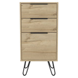 Tuhome Augusta Light Dresser with Three Spacious Drawers, Modern Hairpin Metal Legs, Wide Superior Top for Bedroom Organization, Compact Storage Solution for Small Spaces, Functional Contemporary Furniture for Any Room