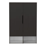 Rosie 59" Tall Armoire with Double-Door Wardrobe Cabinet, Interior Hanging Rod, Five Storage Shelves, Lower Open Shoe Shelves and Modern Space-Saving Bedroom Design for Organized Clothing Storage and Everyday Home Convenience