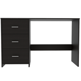 Tuhome Three-Drawer Writing Desk with Compact Design, Sturdy Construction, Sleek Modern Style, Ideal for Home Office, Study Room, or Small Spaces