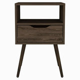 Otom Nightstand with Spacious Superior Top, Open Storage Shelf, Smooth-Glide Drawer and Four-Leg Modern Design for Organized Bedside Convenience, Decorative Display and Functional Everyday Use in Any Bedroom Setting