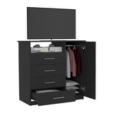 Tuhome Sierra Freestanding Dresser with Four Drawers, One Cabinet, One Open Shelf, Modern Design for Bedroom Storage and TV Stand
