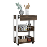 Tuhome Verona Kitchen Cart with Three Spacious Shelves, Functional Countertop Surface, Smooth Four-Caster Mobility System, Modern Multi-Level Storage Design for Organized and Efficient Everyday Kitchen Use