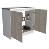 Napoles Utility Sink, Two Shelves, Double Door Cabinet