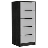 Tuhome Kaia Vertical Dresser with Five Spacious Storage Drawers, Modern Space-Saving Design, Functional Superior Organization for Bedrooms or Offices and Contemporary Freestanding Chest for Daily Clothing and Accessory Storage