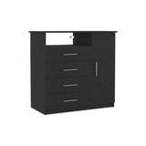 Tuhome Sierra Freestanding Dresser with Four Drawers, One Cabinet, One Open Shelf, Modern Design for Bedroom Storage and TV Stand