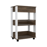 Tuhome Verona Kitchen Cart with Three Spacious Shelves, Functional Countertop Surface, Smooth Four-Caster Mobility System, Modern Multi-Level Storage Design for Organized and Efficient Everyday Kitchen Use