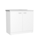 Napoles Utility Sink, Two Shelves, Double Door Cabinet