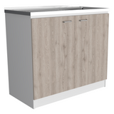 Napoles Utility Sink, Two Shelves, Double Door Cabinet