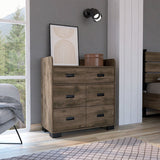 Tuhome Alyn Dresser with Four Spacious Drawers, One Large Double Drawer, Superior Top for Décor Display, Durable Metal Rails, Modern Rustic Storage Solution for Bedrooms Seeking Style, Functionality and Organization