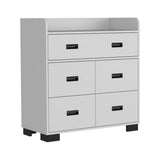 Tuhome Alyn Dresser with Four Spacious Drawers, One Large Double Drawer, Superior Top for Décor Display, Durable Metal Rails, Modern Rustic Storage Solution for Bedrooms Seeking Style, Functionality and Organization