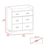 Tuhome Alyn Dresser with Four Spacious Drawers, One Large Double Drawer, Superior Top for Décor Display, Durable Metal Rails, Modern Rustic Storage Solution for Bedrooms Seeking Style, Functionality and Organization