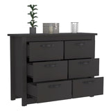 Tuhome Becca 6-Drawer Double Dresser with Spacious Superior Top, Modern Storage Cabinet with Metal Hardware, Four Sturdy Legs, Large Capacity Drawers for Clothes Organization and Contemporary Bedroom Furniture