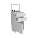 Kamelot Dresser with Built-In Jewelry Box, Mirrored Lift-Up Shelf, Single-Door Cabinet, Two Storage Drawers and Modern Multi-Functional Design for Bedroom Organization, Beauty Routines and Elegant Everyday Convenience