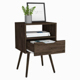 Otom Nightstand with Spacious Superior Top, Open Storage Shelf, Smooth-Glide Drawer and Four-Leg Modern Design for Organized Bedside Convenience, Decorative Display and Functional Everyday Use in Any Bedroom Setting