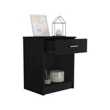 Eco Nightstand with Spacious Superior Top, Open Storage Shelf, Smooth-Glide Drawer and Modern Space-Saving Bedside Design for Organizing Essentials, Books and Daily Items in a Practical and Elegant Bedroom Layout