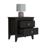 Tuhome Amara 24" Tall Nightstand with 2 Spacious Drawers, Wide Superior Top for Décor Display, Elegant Metal Handles, Classic–Modern Bedroom Storage Solution Offering Style, Functionality and Daily Organization