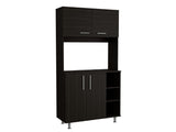 TUHOME 95 Pantry Kit with Double Door Cabinet, Three Lower Shelves, Spacious Hutch Storage and Wide Countertop for Microwave and Small Appliances Offering Practical Kitchen Organization and Functional Multi-Level Design