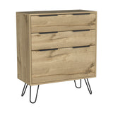 Tuhome Augusta Dresser with Three Spacious Drawers, Modern Hairpin Metal Legs, Wide Superior Top for Décor and Storage, Contemporary Bedroom Organizer for Clothes, Essentials and Small Spaces, Stylish Compact Storage Solution