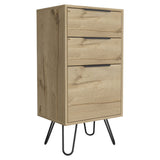 Tuhome Augusta Light Dresser with Three Spacious Drawers, Modern Hairpin Metal Legs, Wide Superior Top for Bedroom Organization, Compact Storage Solution for Small Spaces, Functional Contemporary Furniture for Any Room