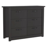 Tuhome Becca 6-Drawer Double Dresser with Spacious Superior Top, Modern Storage Cabinet with Metal Hardware, Four Sturdy Legs, Large Capacity Drawers for Clothes Organization and Contemporary Bedroom Furniture