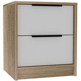 Tuhome Kaia Small Nightstand with Two Spacious Drawers and Metal Handles, Modern Bedside Storage Cabinet with Superior Top for Bedroom Organization, Compact Functional Furniture for Everyday Essentials