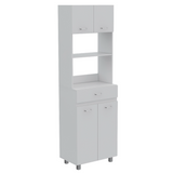 Tuhome Caribe Microwave Cabinet with Four Legs, One Drawer, and Open Storage, Ideal for Kitchen, Dining Room, or Small Spaces