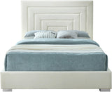 Nora Velvet Bed - Sumptuous Glamorous Design with Deep Channel Tufting and Customizable Legs