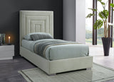 Nora Velvet Bed - Sumptuous Glamorous Design with Deep Channel Tufting and Customizable Legs