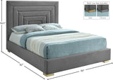 Nora Velvet Bed - Sumptuous Glamorous Design with Deep Channel Tufting and Customizable Legs