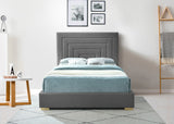 Nora Velvet Bed - Sumptuous Glamorous Design with Deep Channel Tufting and Customizable Legs