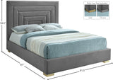 Nora Velvet Bed - Sumptuous Glamorous Design with Deep Channel Tufting and Customizable Legs