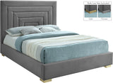Nora Velvet Bed - Sumptuous Glamorous Design with Deep Channel Tufting and Customizable Legs