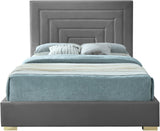 Nora Velvet Bed - Sumptuous Glamorous Design with Deep Channel Tufting and Customizable Legs