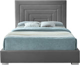 Nora Velvet Bed - Sumptuous Glamorous Design with Deep Channel Tufting and Customizable Legs
