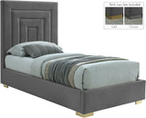 Nora Velvet Bed - Sumptuous Glamorous Design with Deep Channel Tufting and Customizable Legs