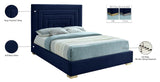 Nora Velvet Bed - Sumptuous Glamorous Design with Deep Channel Tufting and Customizable Legs