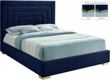 Nora Velvet Bed - Sumptuous Glamorous Design with Deep Channel Tufting and Customizable Legs