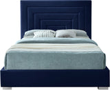 Nora Velvet Bed - Sumptuous Glamorous Design with Deep Channel Tufting and Customizable Legs
