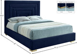 Nora Velvet Bed - Sumptuous Glamorous Design with Deep Channel Tufting and Customizable Legs