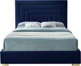 Nora Velvet Bed - Sumptuous Glamorous Design with Deep Channel Tufting and Customizable Legs