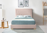 Nora Velvet Bed - Sumptuous Glamorous Design with Deep Channel Tufting and Customizable Legs