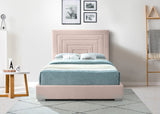 Nora Velvet Bed - Sumptuous Glamorous Design with Deep Channel Tufting and Customizable Legs