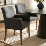 North Modern Linen Upholstered Armchair (Set of 2)