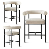 New York 24" Boucle Counter Stool with Arms (Set of 2)