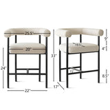 New York 24" Boucle Counter Stool with Arms (1-Piece)