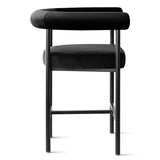 New York 24" Velvet Counter Stool with Arms (Set of 2)