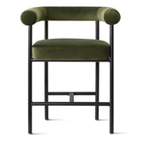 New York 24" Velvet Counter Stool with Arms (Set of 2)
