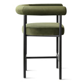 New York 24" Velvet Counter Stool with Arms (1-Piece)